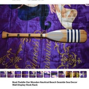 Boat Paddle Oar Wooden Nautical Beach Seaside Sea Decor Wall Display Hook Rack